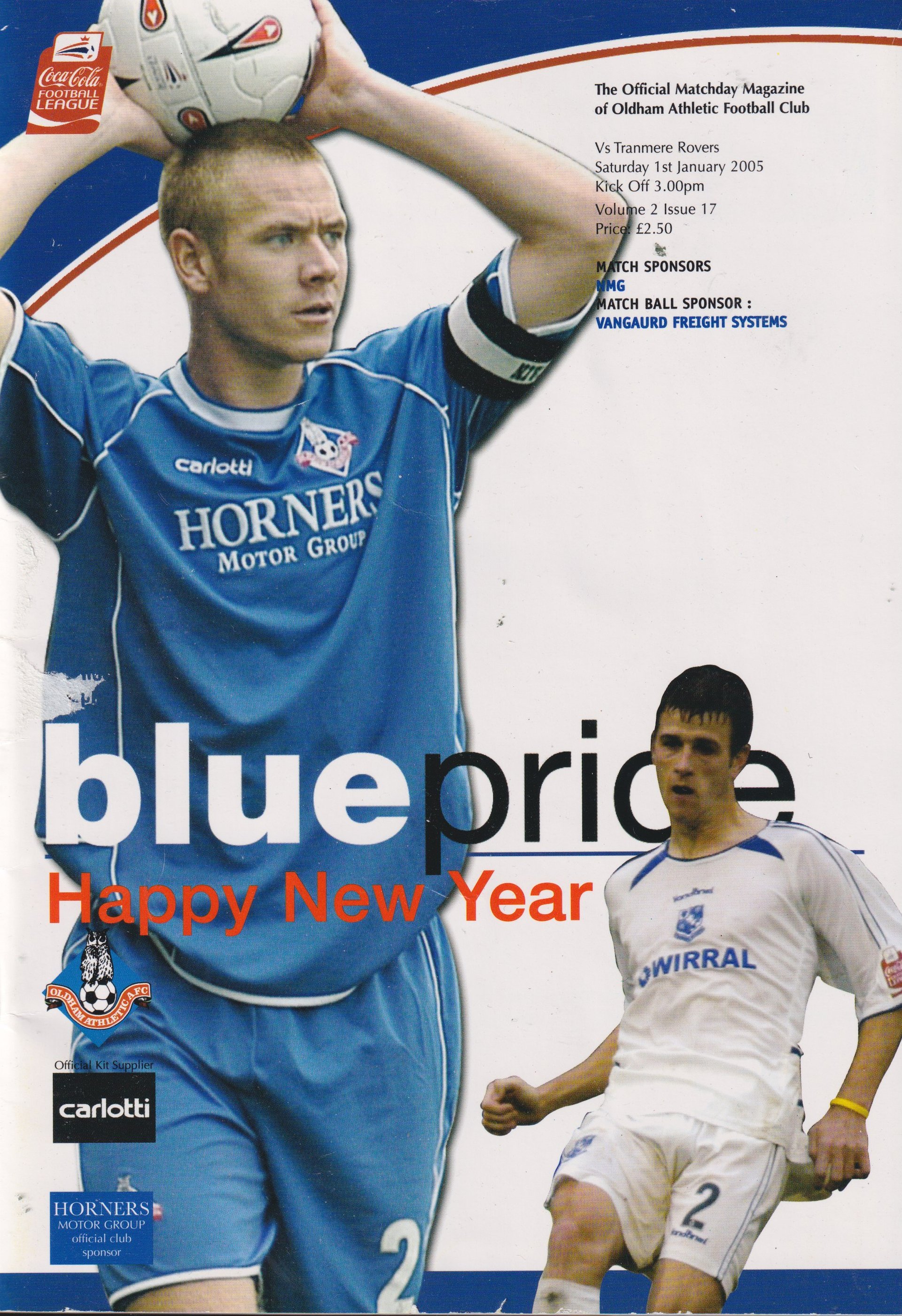 Oldham Athletic v Tranmere Rovers match programme